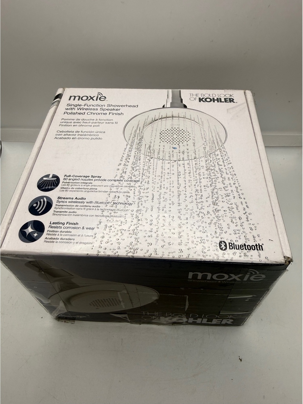 Kohler Moxie Showerhead Wireless Bluetooth Speaker Polished Chrome FOR PARTS